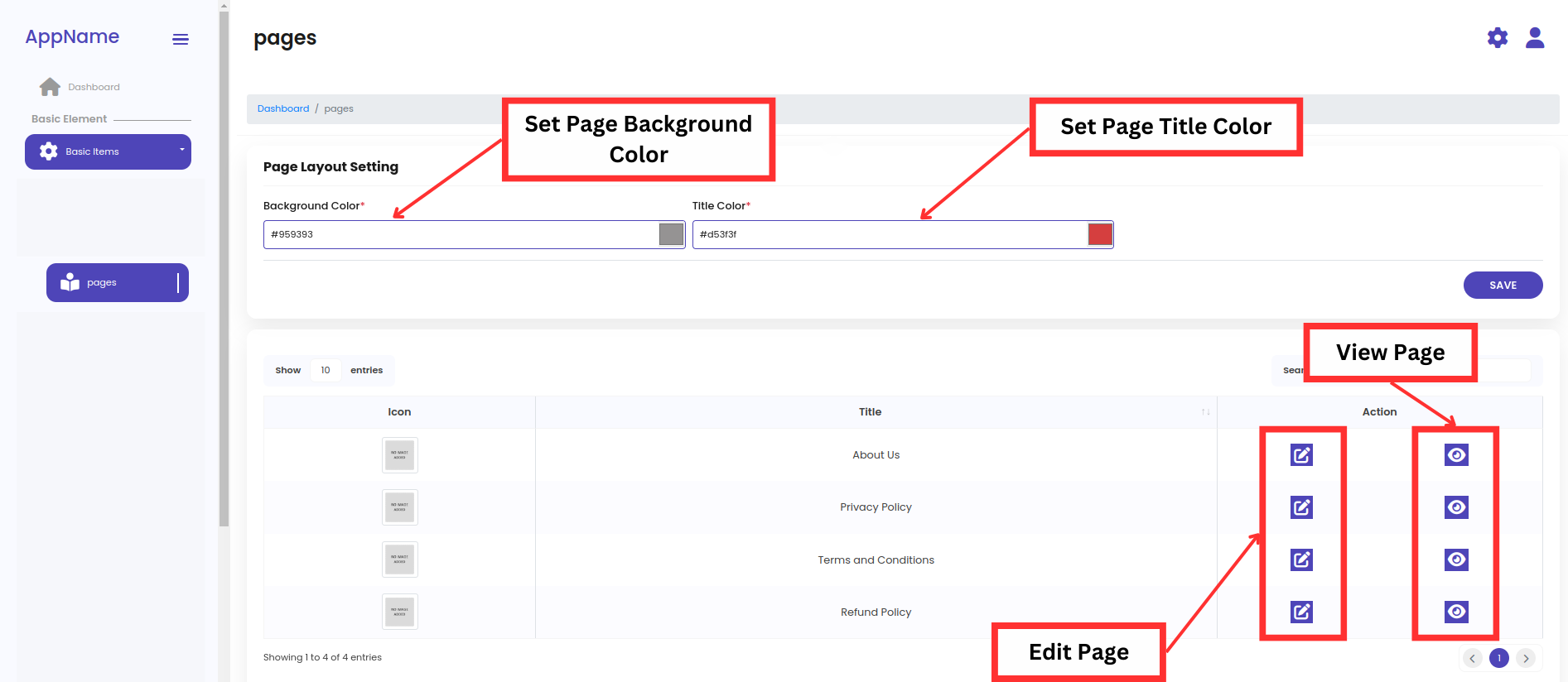 Page List Overview